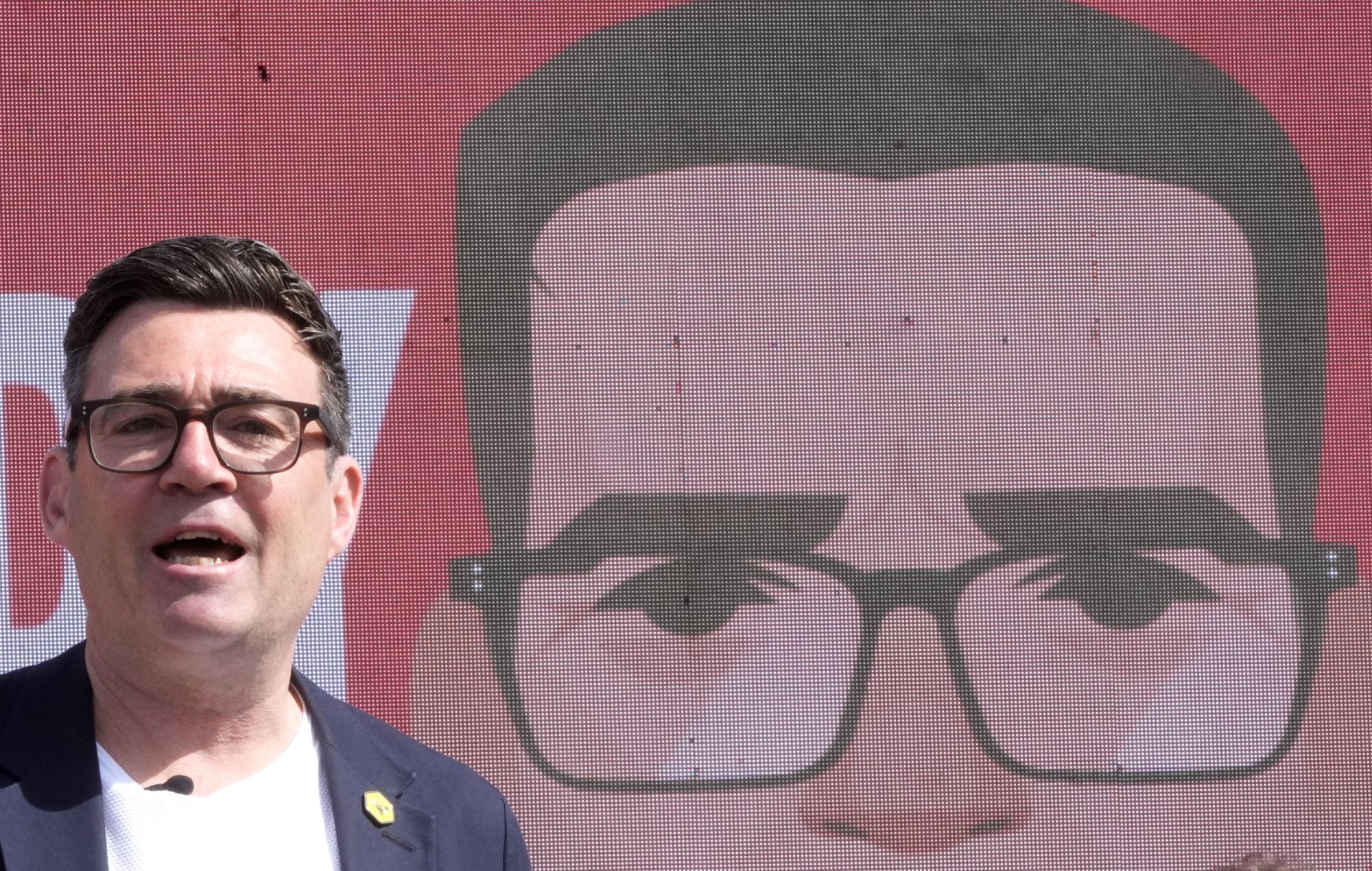 Andy Burnham makes a speech at the launch of his campaign as Labour