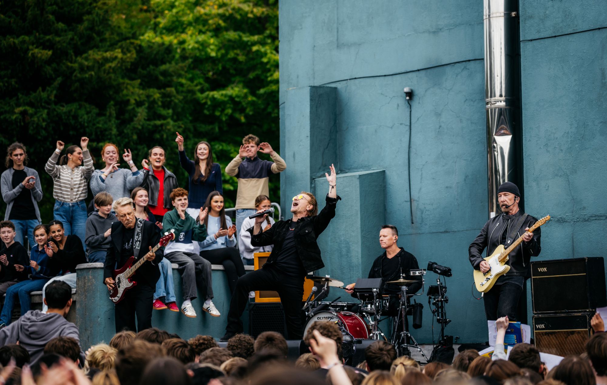 U2 live at Mount Temple in Dublin, 2026.