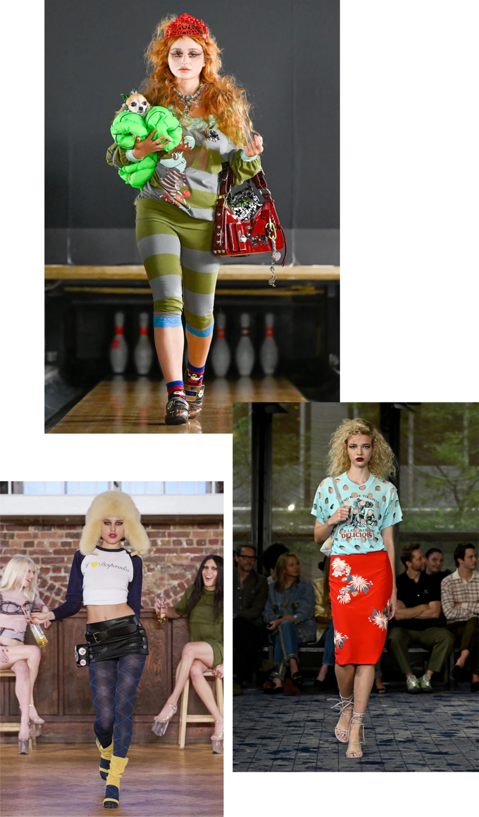 Models on the runway for Chopova Lowena, Sinead Gorey and Conner Ives shows at London Fashion Week