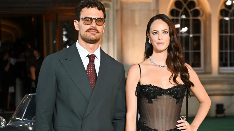 LONDON, ENGLAND - SEPTEMBER 02: Theo James and Kaya Scodelario attend the World Premiere of "The Gentlemen" Season Two at Guildhall on September 2, 2026 in London, England.