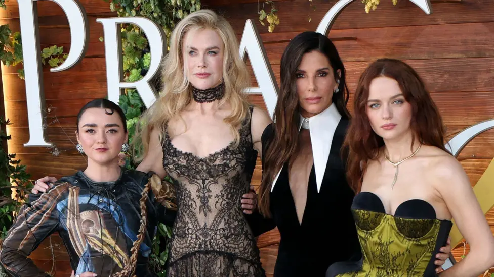 Maisie Williams, Nicole Kidman, Sandra Bullock and Joey King attend the US premiere of Practical Magic 2.