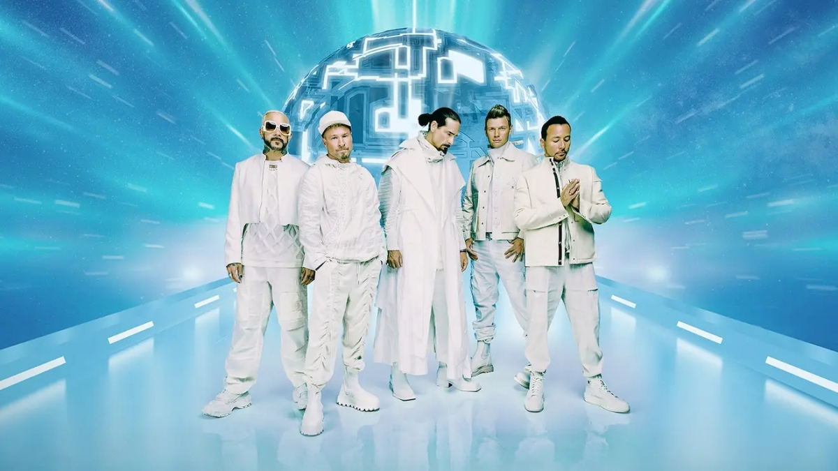 The Backstreet Boys performing live on stage