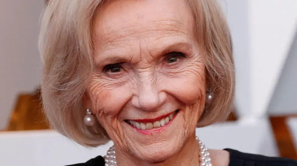 A close-up of Eva Marie Saint seen smiling while arriving at the 2018 Oscars ceremony