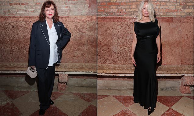 Susan Sarandon and Pamela Anderson at Miu Miu Venice event