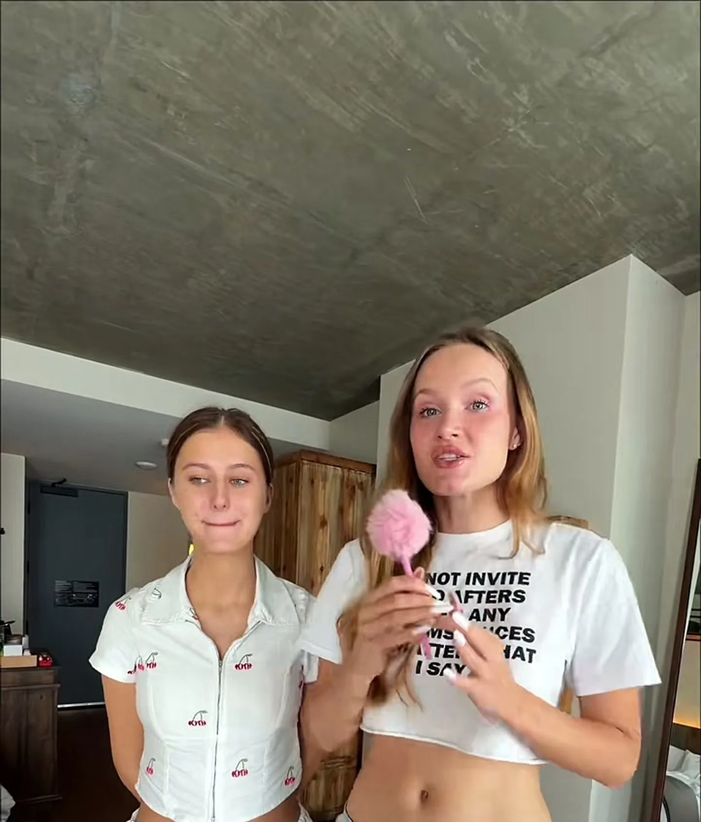 Arina Savastru in the hotel room before the 2026 Emmy Awards