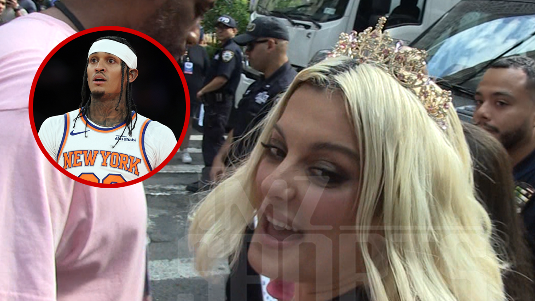 Bebe Rexha smiling outdoors while shutting down dating rumors