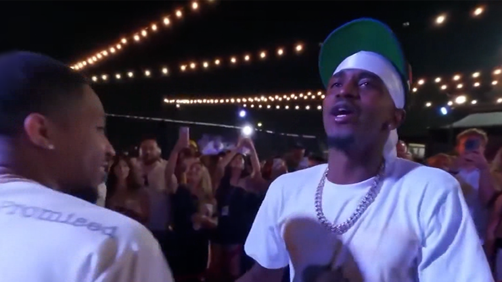Christian Combs shouting on a livestream broadcast with DDG