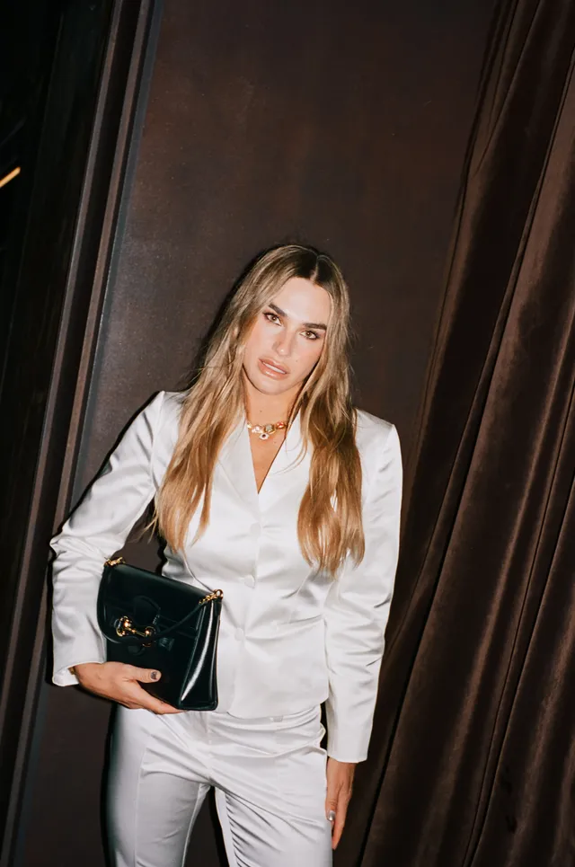 Image may contain Aryna Sabalenka Accessories Bag Handbag Blonde Hair Person and Purse