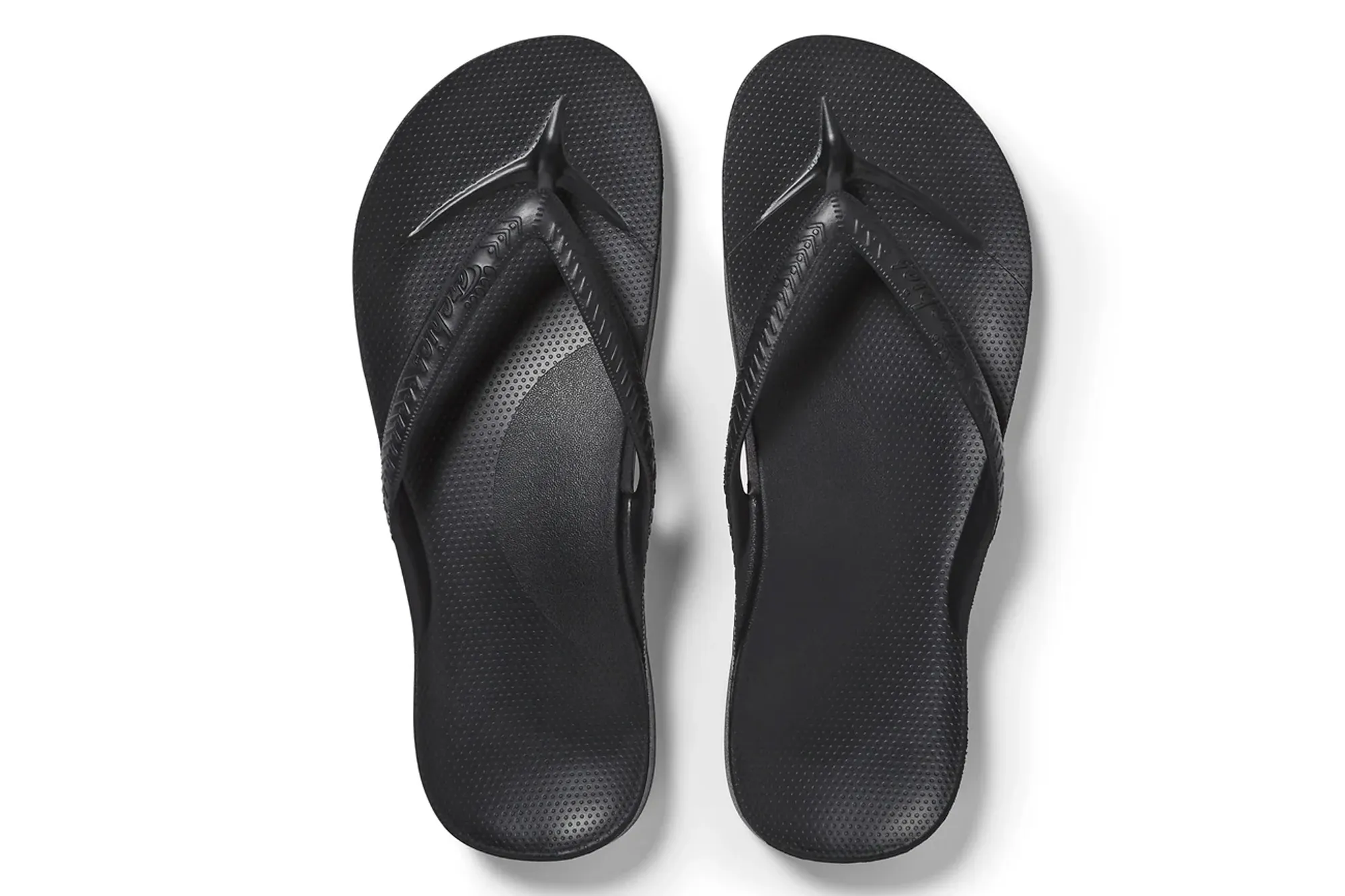 Pair of black flip-flops.