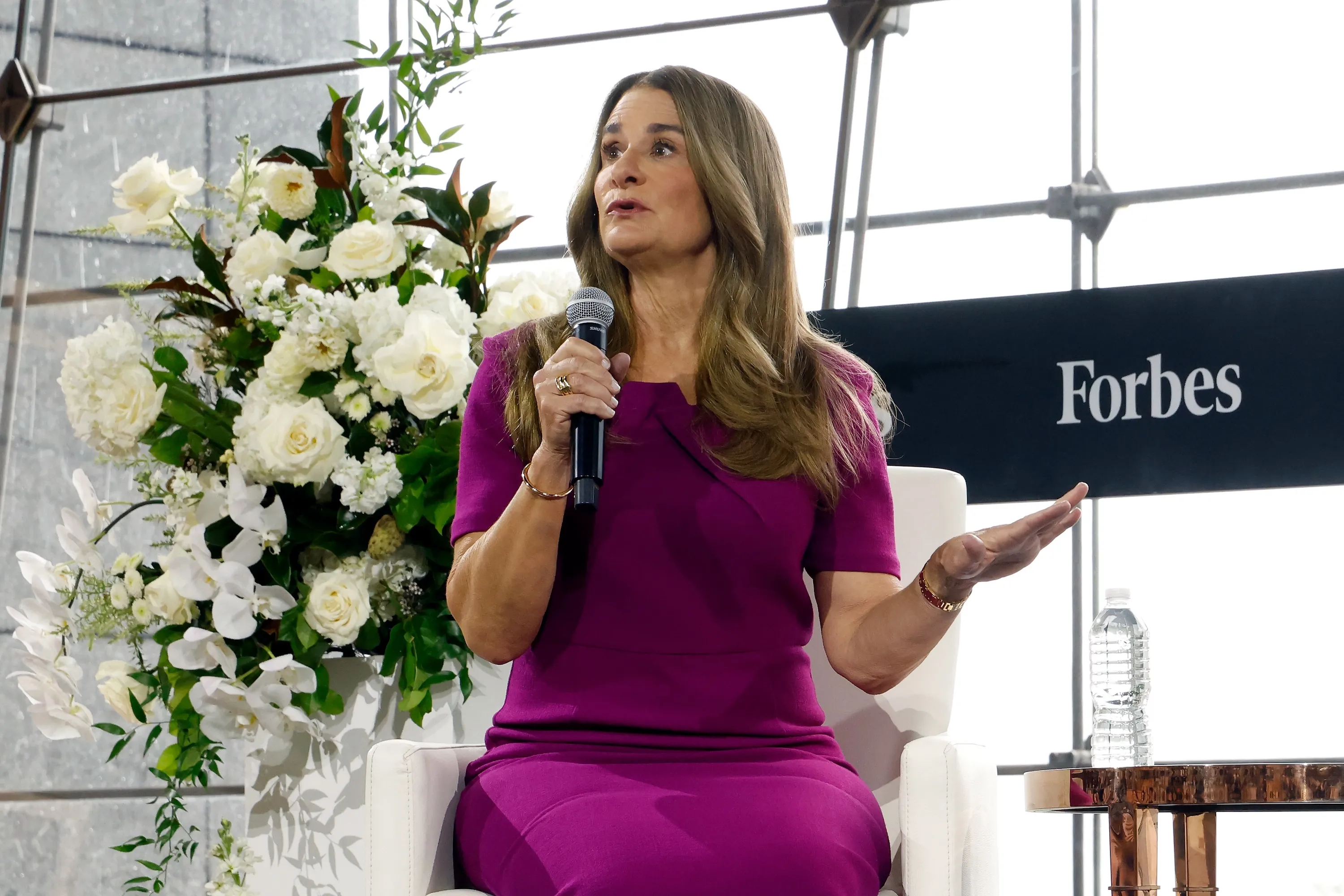 NEW YORK, NEW YORK - SEPTEMBER 10: Melinda Gates speaks during the 2025 Forbes Power Women