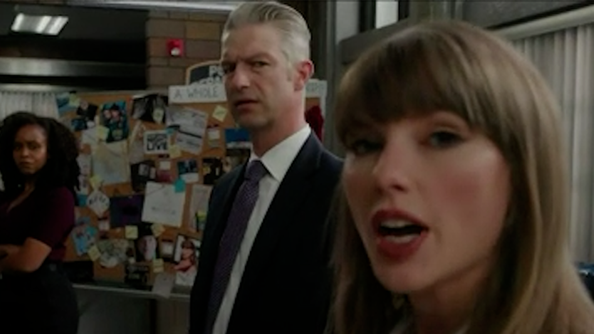 Taylor Swift making a cameo appearance during the Emmy Awards broadcast