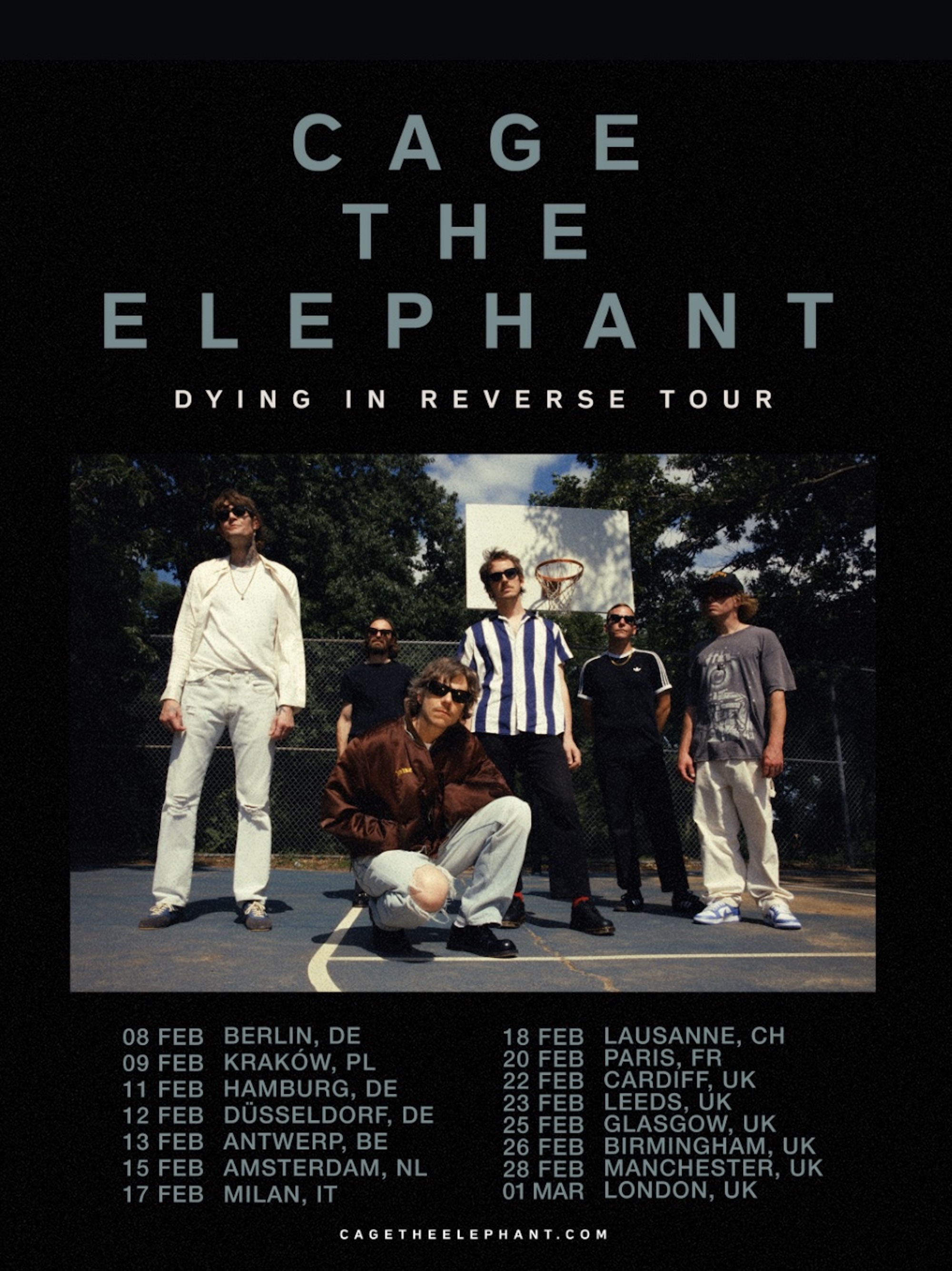 Cage The Elephant 2027 tour poster