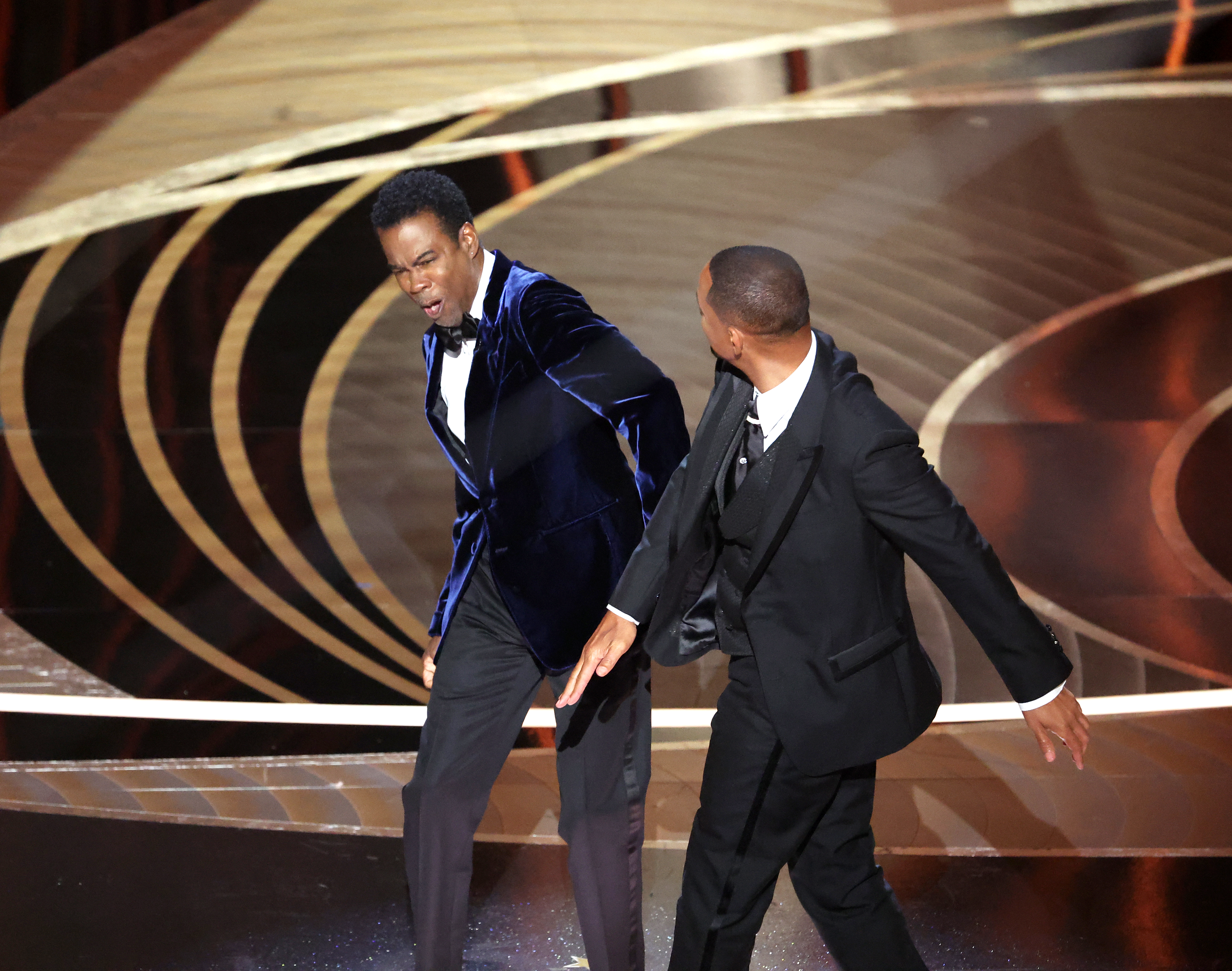 Chris Rock and Will Smith at the 2022 Oscars