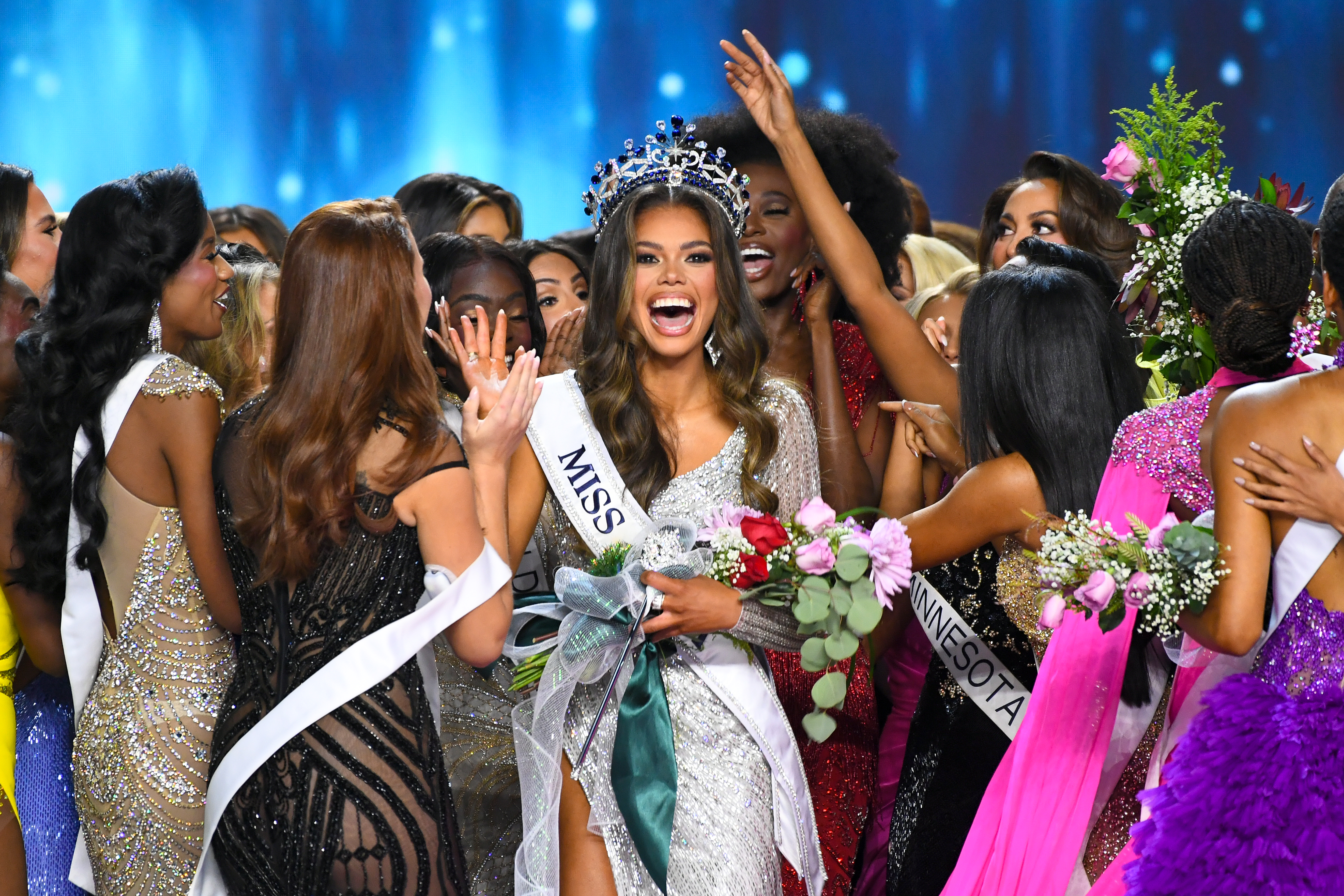 A generic television broadcast camera on a pageant stage