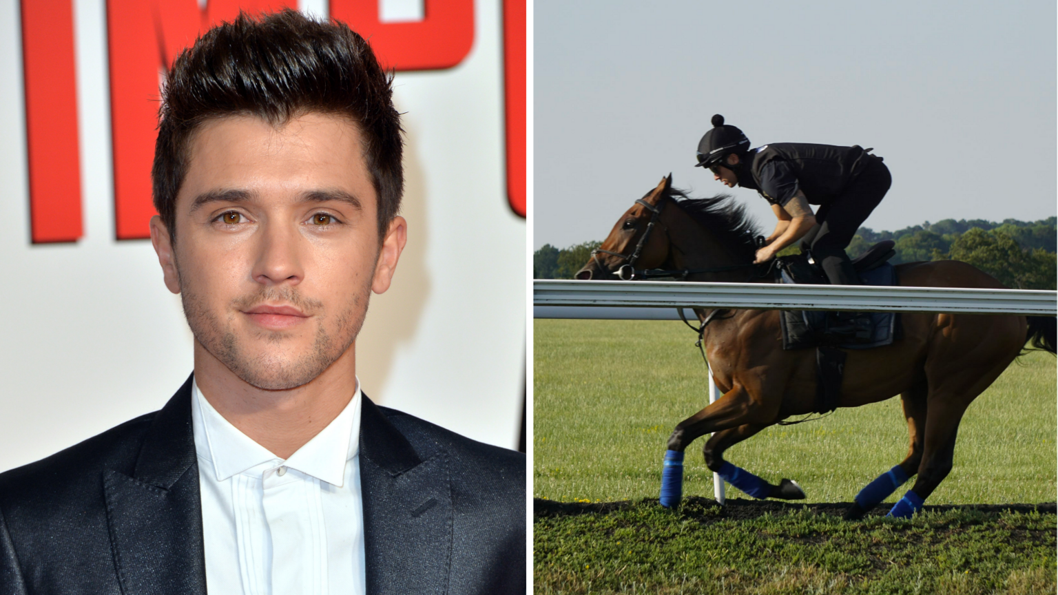 JJ Hamblett participating in a charity horse race