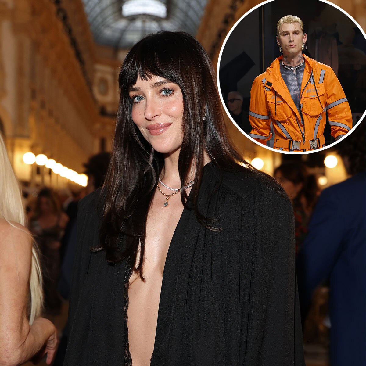 Dakota Johnson Fuels MGK Romance Rumors With Milan Fashion Week Outing