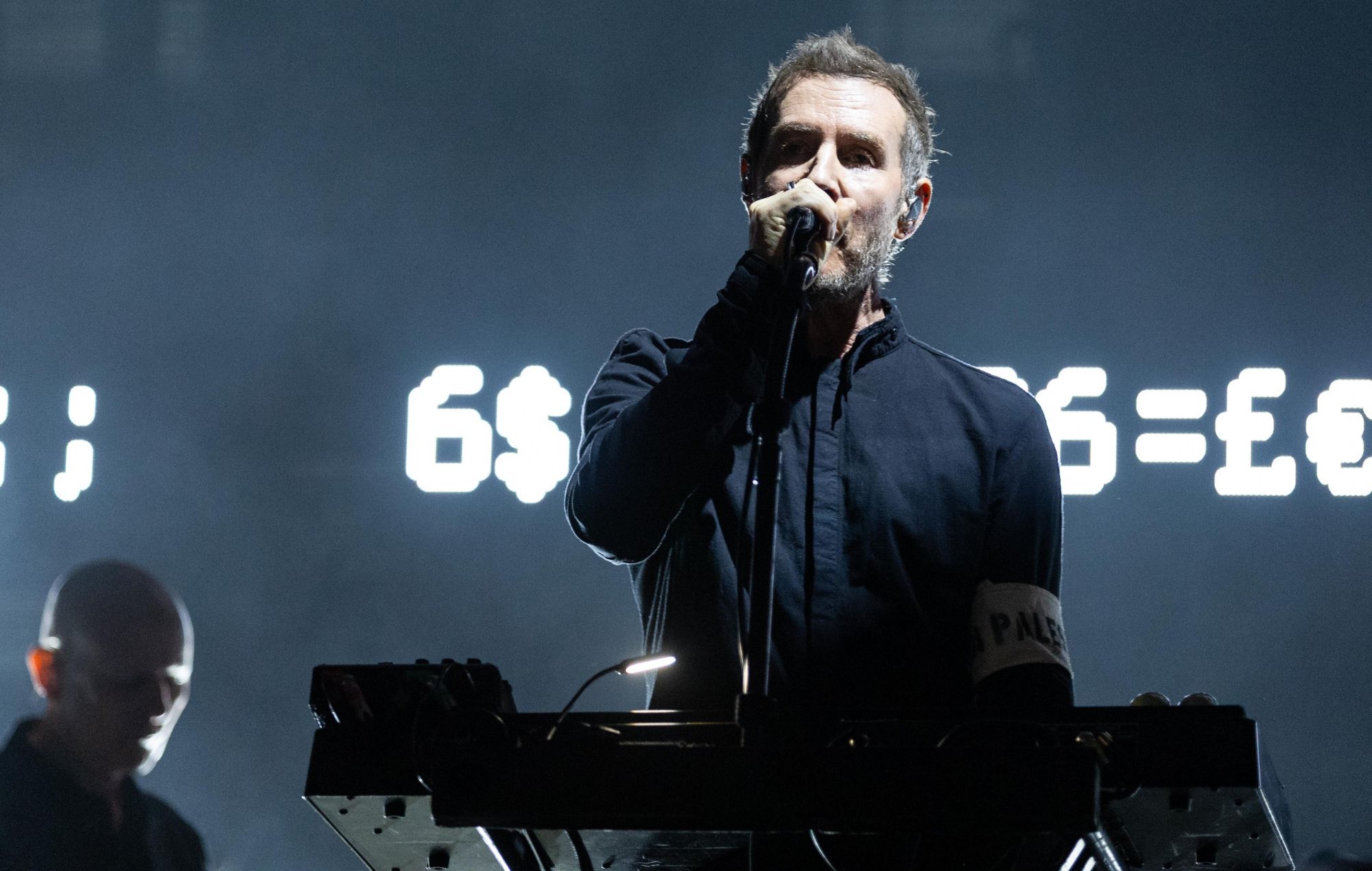 Massive Attack performing on stage during a concert set