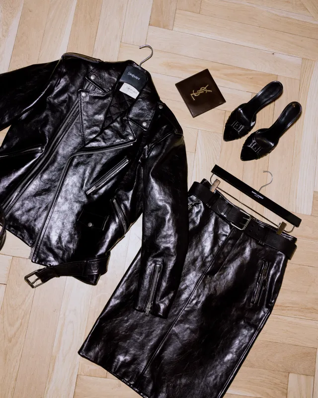 Image may contain Clothing Coat Jacket Accessories Bag and Handbag