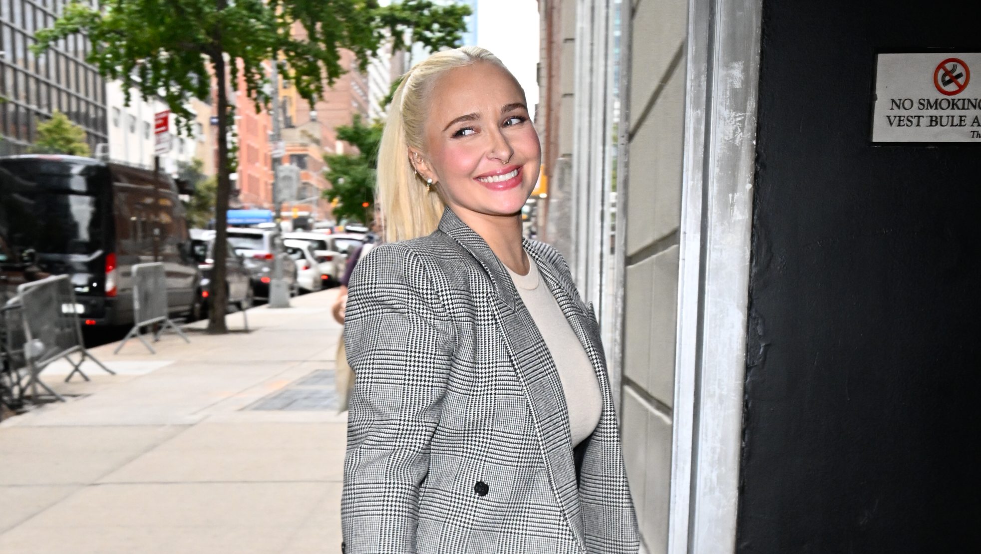Hayden Panettiere posing on a red carpet