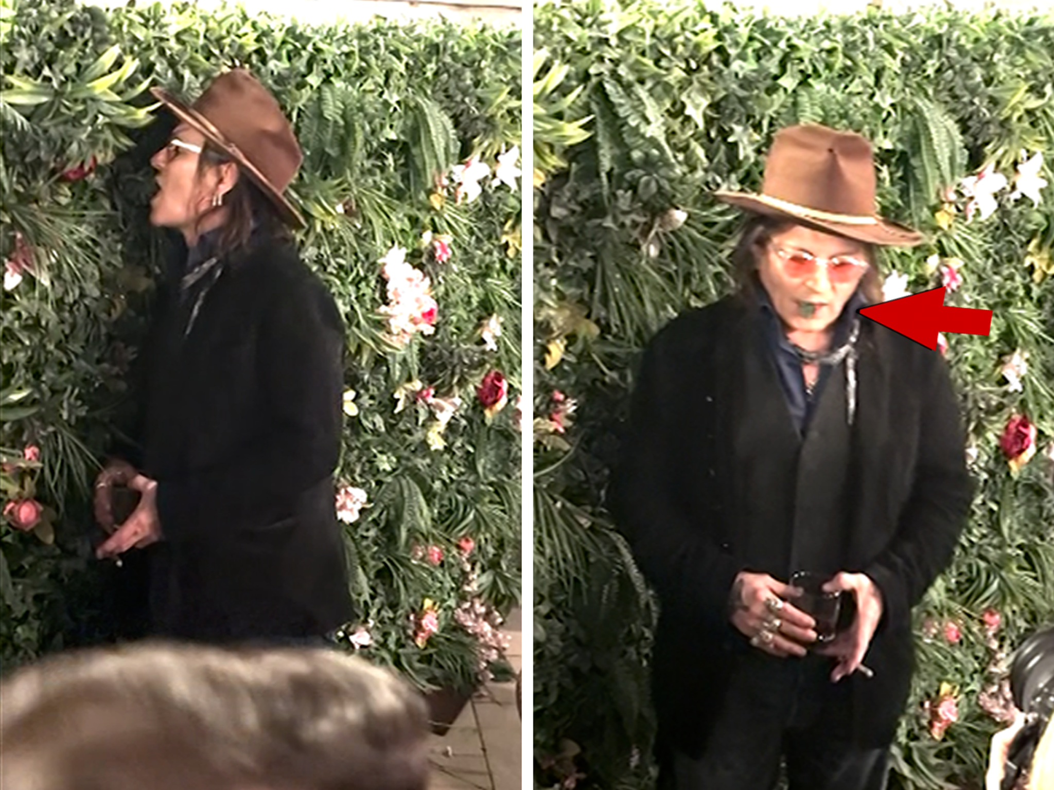 Johnny Depp Bites Into a Decorative Plant at Vegas Event