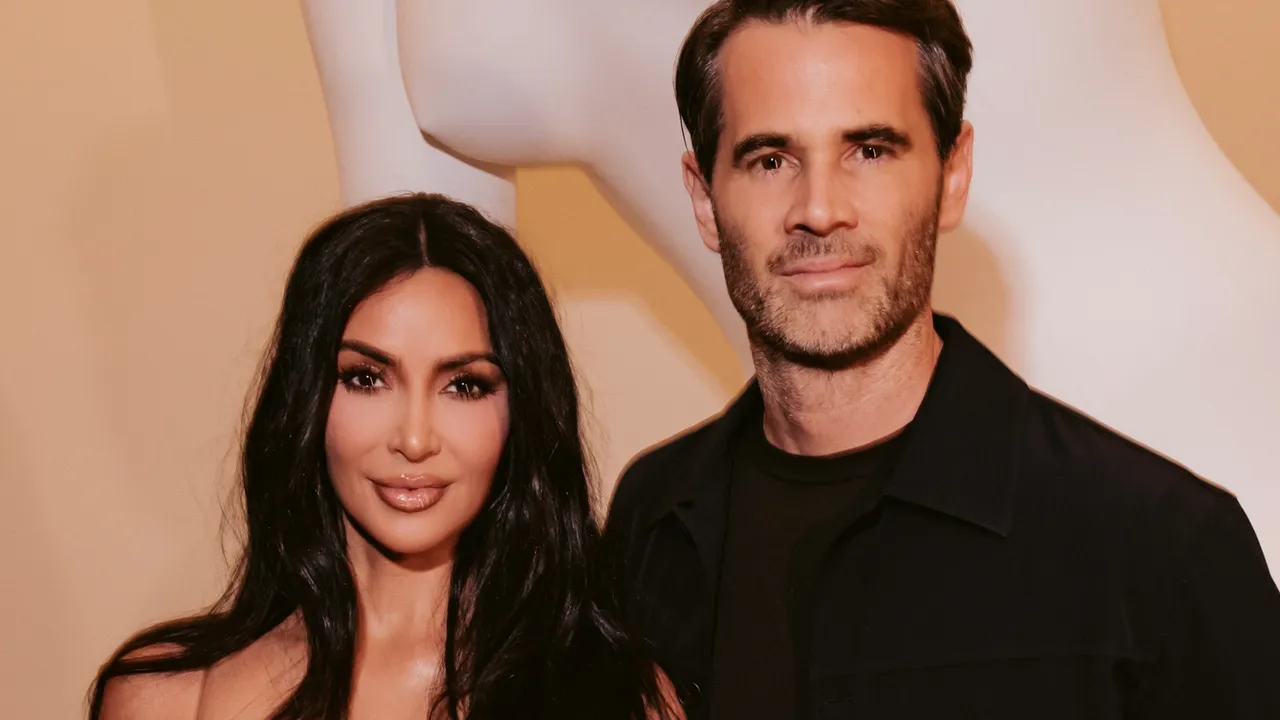 Kim Kardashian posing at a brand launch event