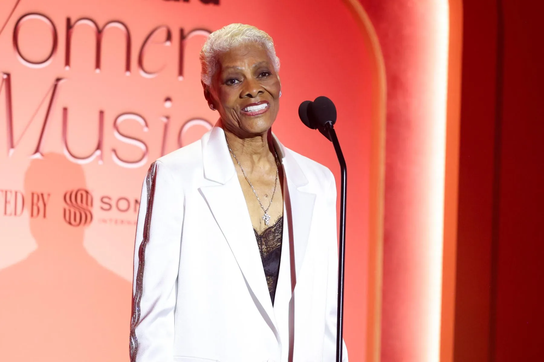 Dionne Warwick speaks onstage at the Billboard Women in Music 2026 held at the Hollywood Palladium on April 29, 2026 in Los Angeles, California.