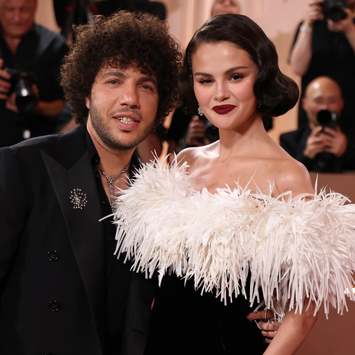 Benny Blanco and Selena Gomez posing together