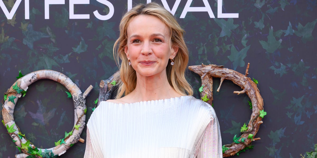 Carey Mulligan Glistens in an Aluminum-Silver Celine Dress at the 70th BFI London Film Festival