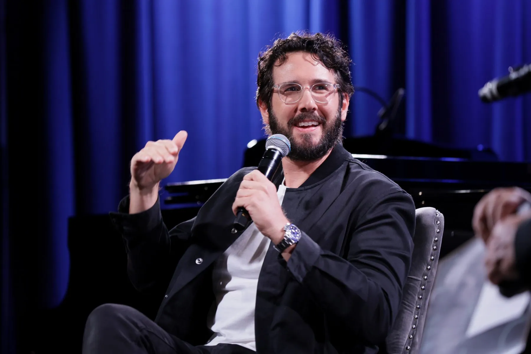 LOS ANGELES, CALIFORNIA - JULY 20: Josh Groban speaks onstage at An Evening With Josh Groban at Grammy Museum on July 20, 2026 in Los Angeles, California.