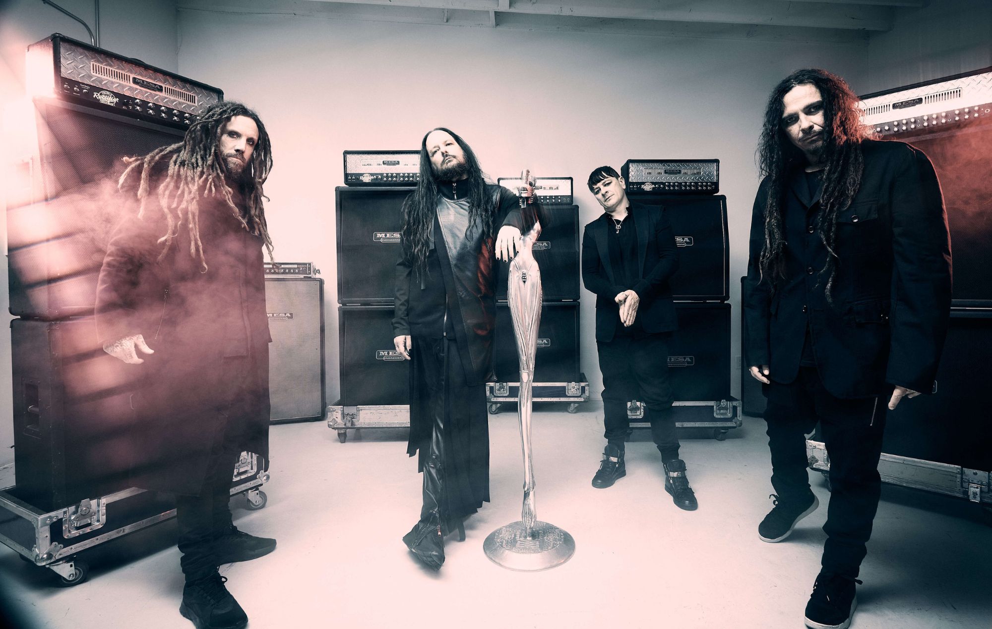 Korn performing live on stage