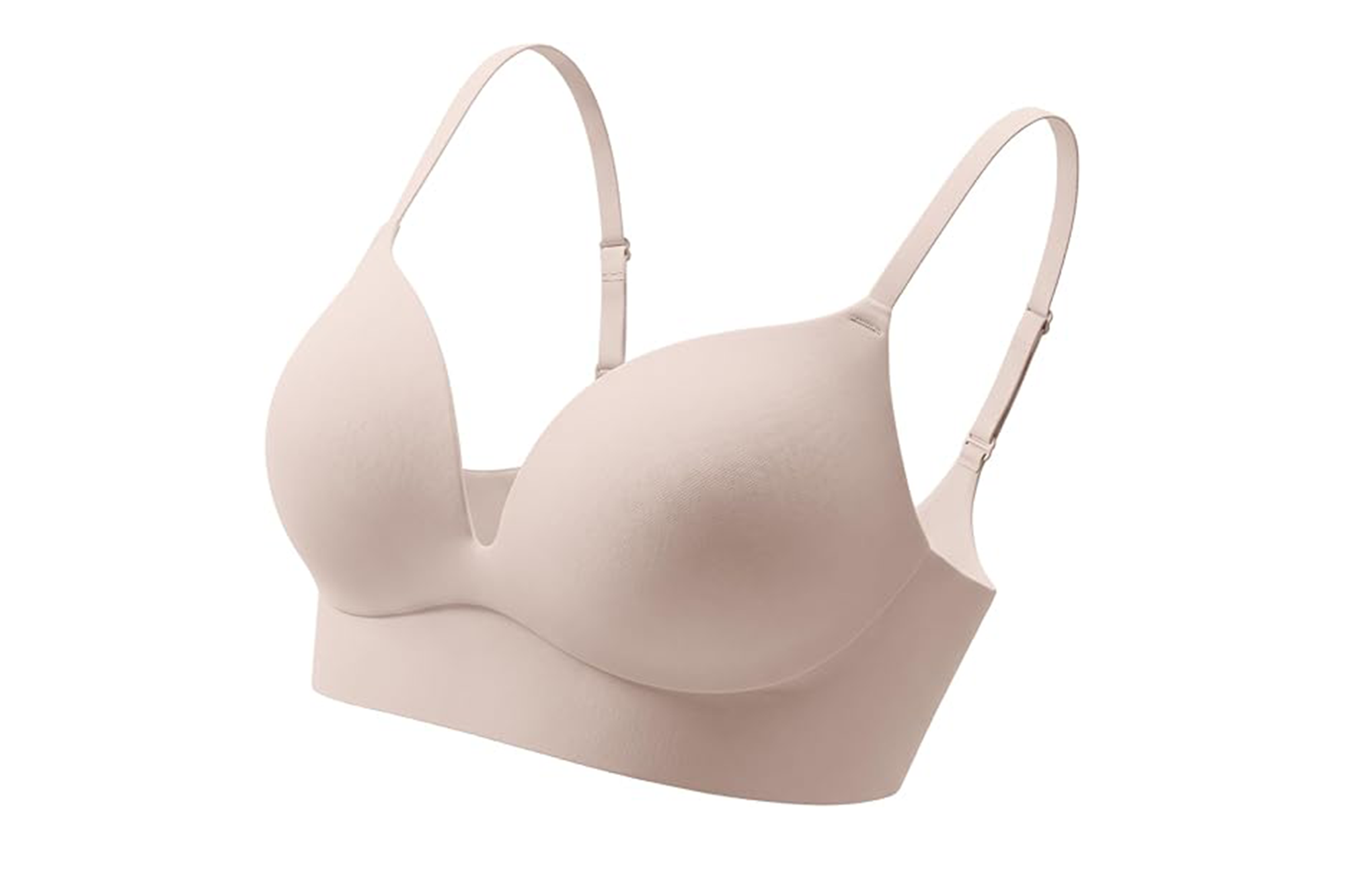 A light pink bra with thick straps.