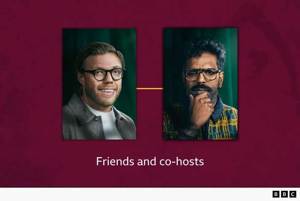 A graphic showing the celebrity contestants' connections