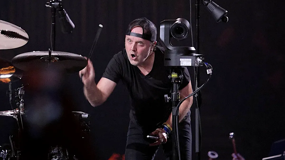 Lars Ulrich performing live on stage