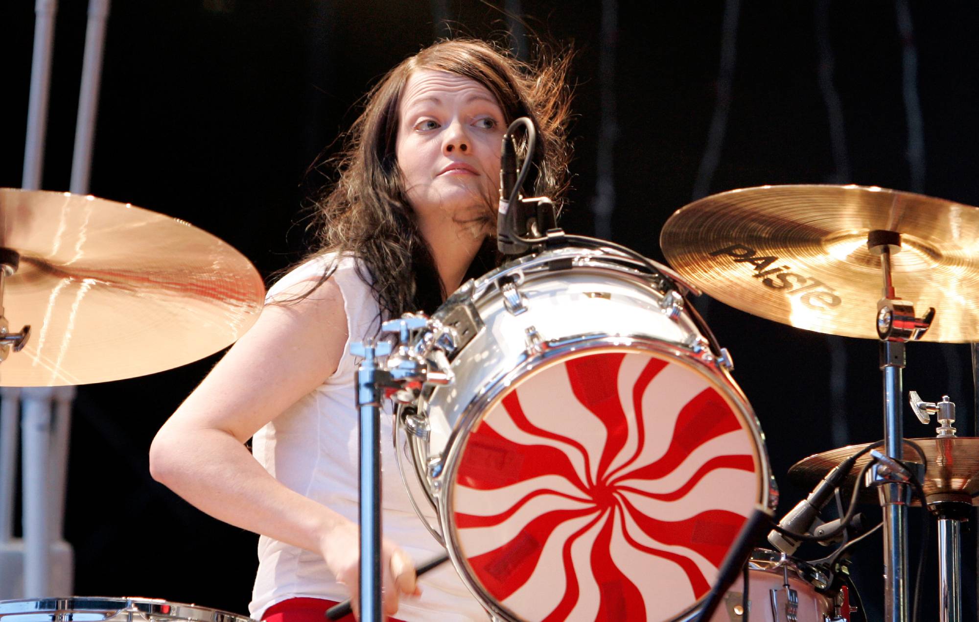 Former White Stripes drummer Meg White performing live