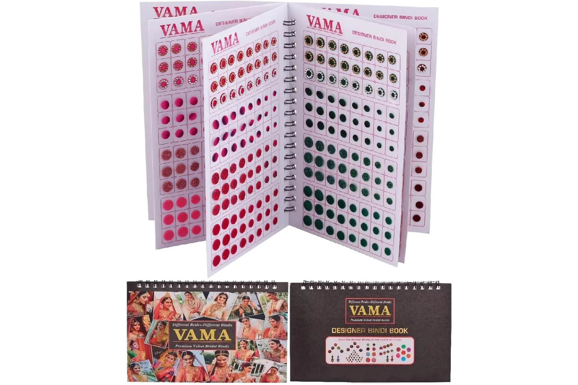 VAMA Multicolour Plain Glitter Sparkle Shaded Crystal Diamond Stone Indian Bindi Booklet