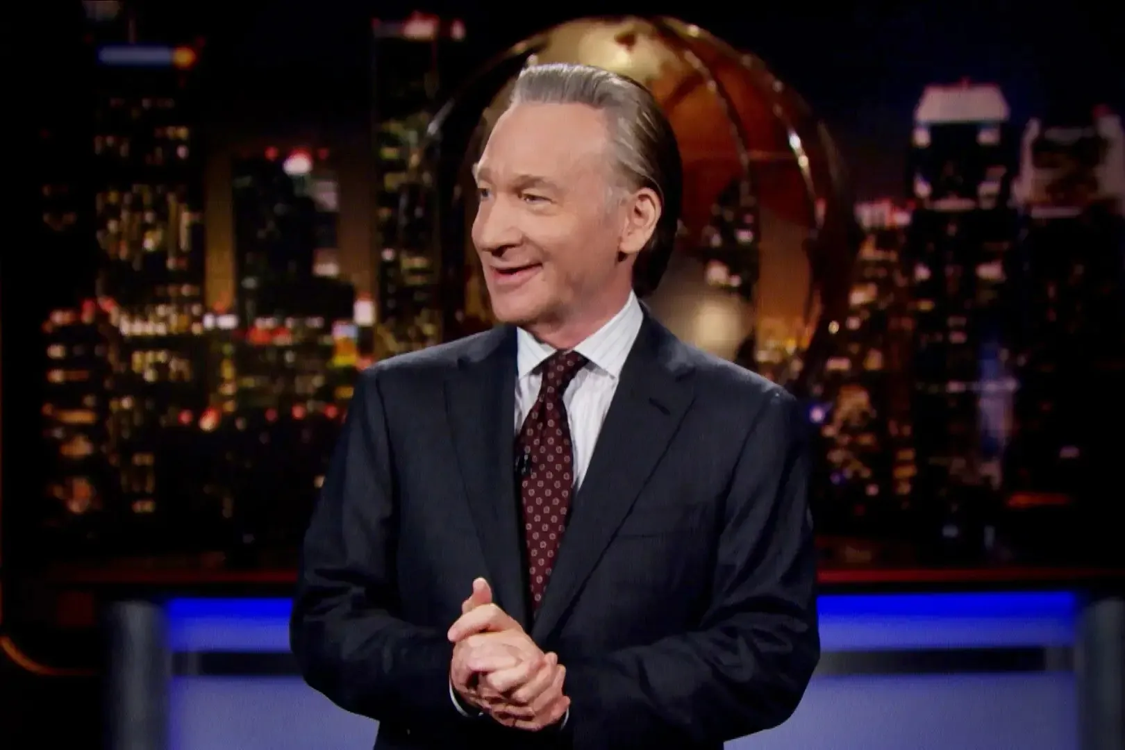Bill Maher speaking on the set of HBO's Real Time