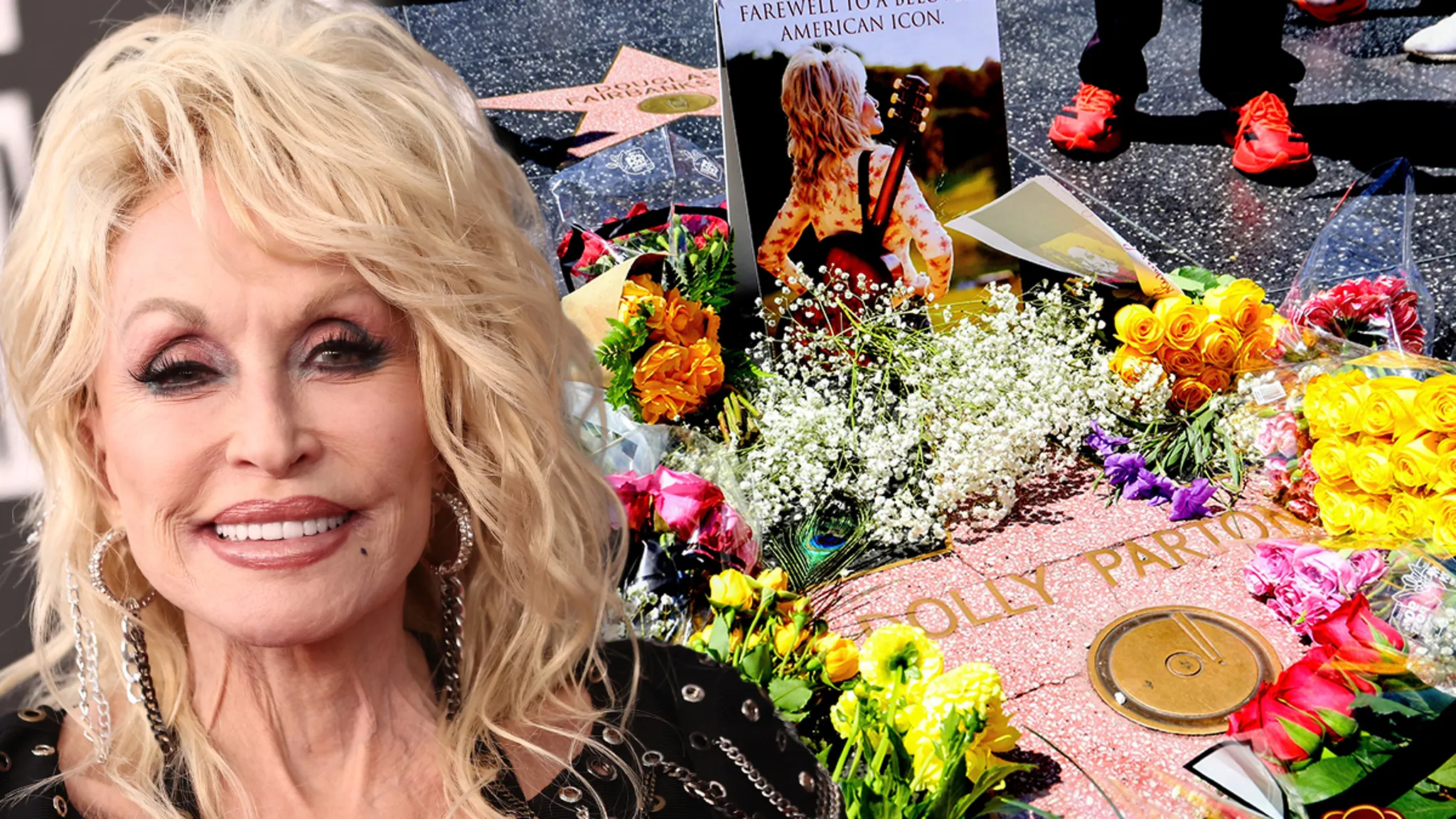 A view of Dolly Parton's Hollywood Walk of Fame star location