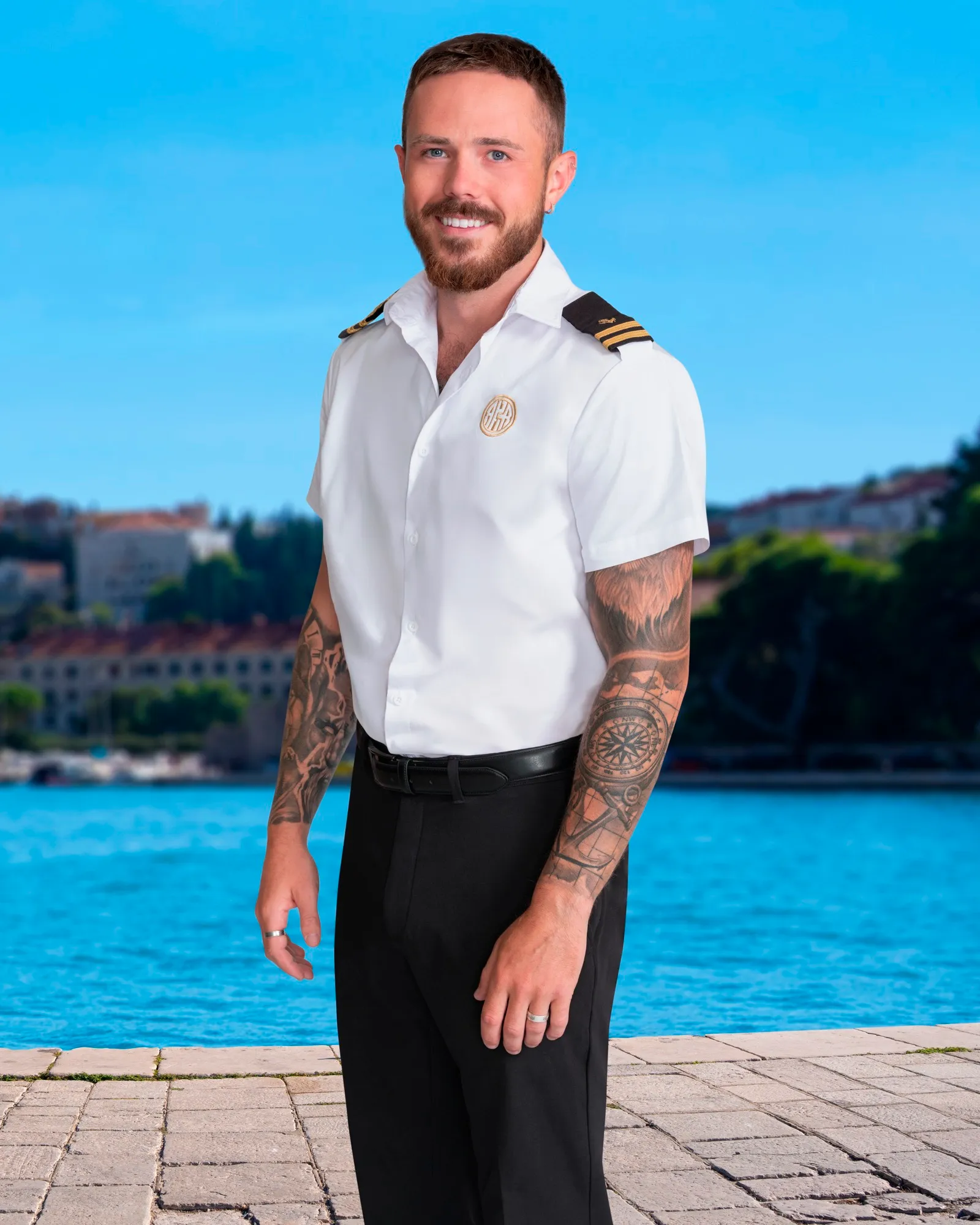 Below Deck Mediterranean star Nathan Gallagher posing
