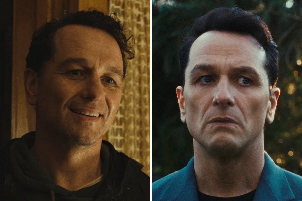 Matthew Rhys holding two Emmy Awards at the ceremony