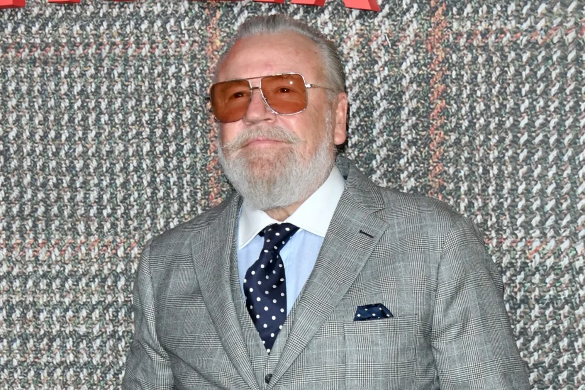 Ray Winstone attending a film premiere event looking serious