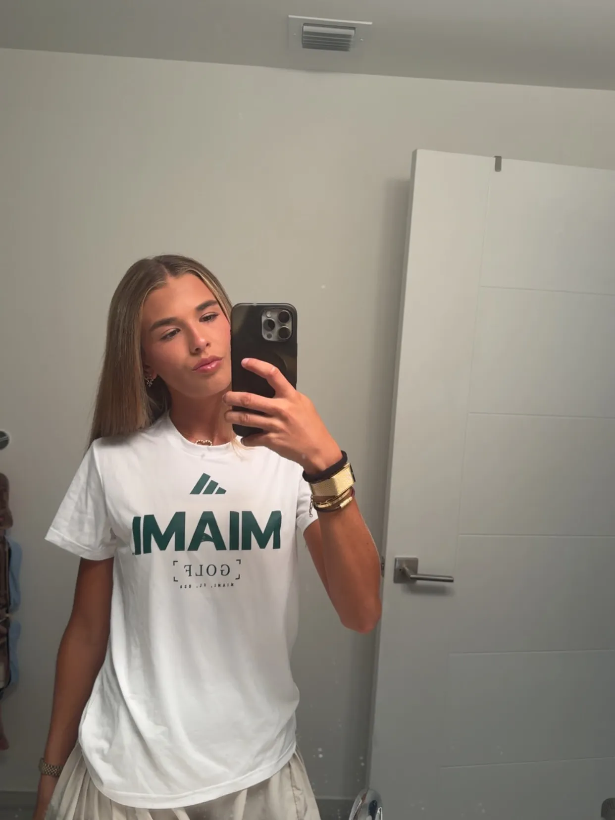 Kai Trump giving a tour of her University of Miami apartment