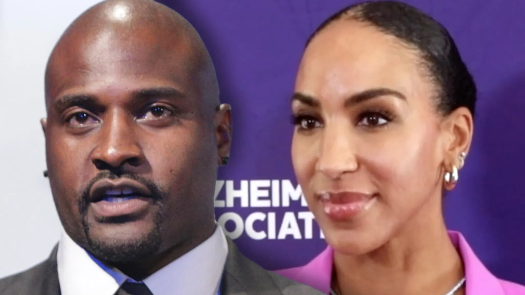 Annemarie Wiley and Marcellus Wiley posing together on a red carpet