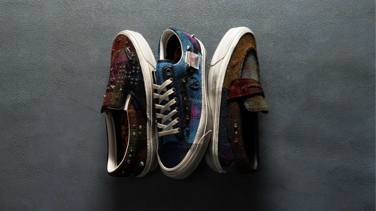 Vans and Harris Tweed in the story: Vans Unveils Spiked & Jeweled Sneakers Made From Authentic Scottish Tweed