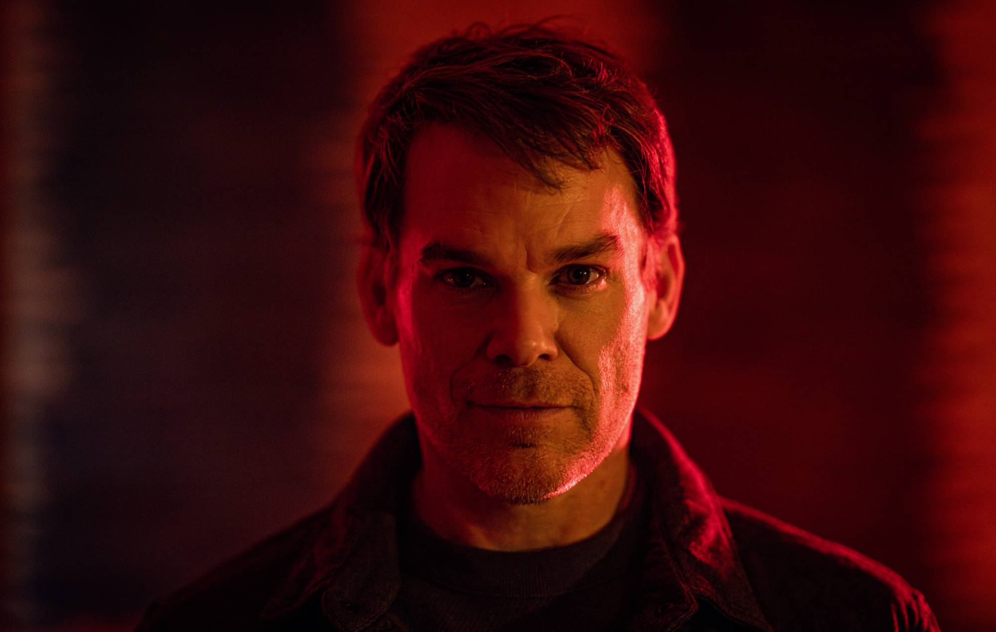 Michael C. Hall looking intense as Dexter Morgan in Dexter: Resurrection