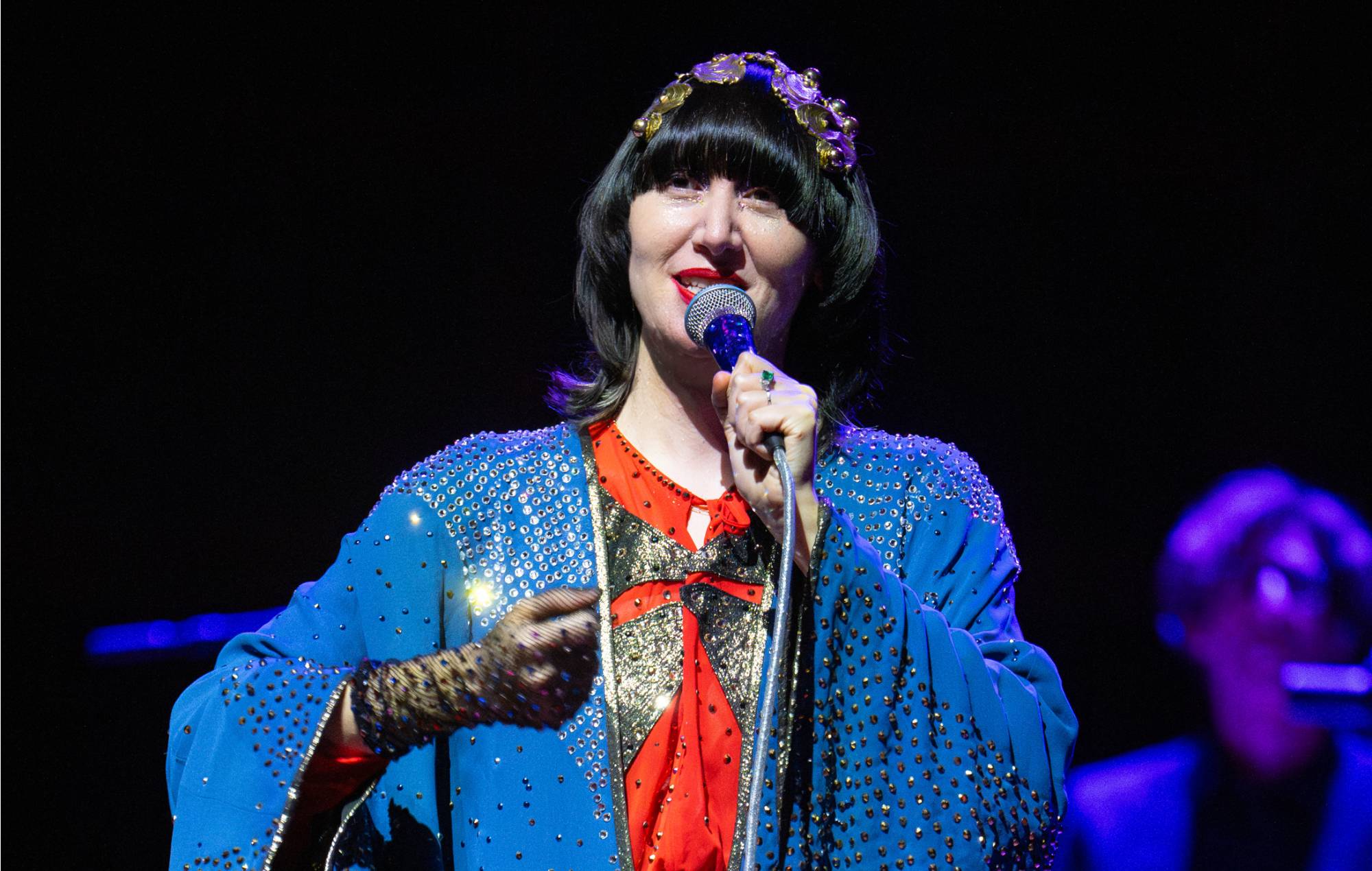 Karen O performing live on stage