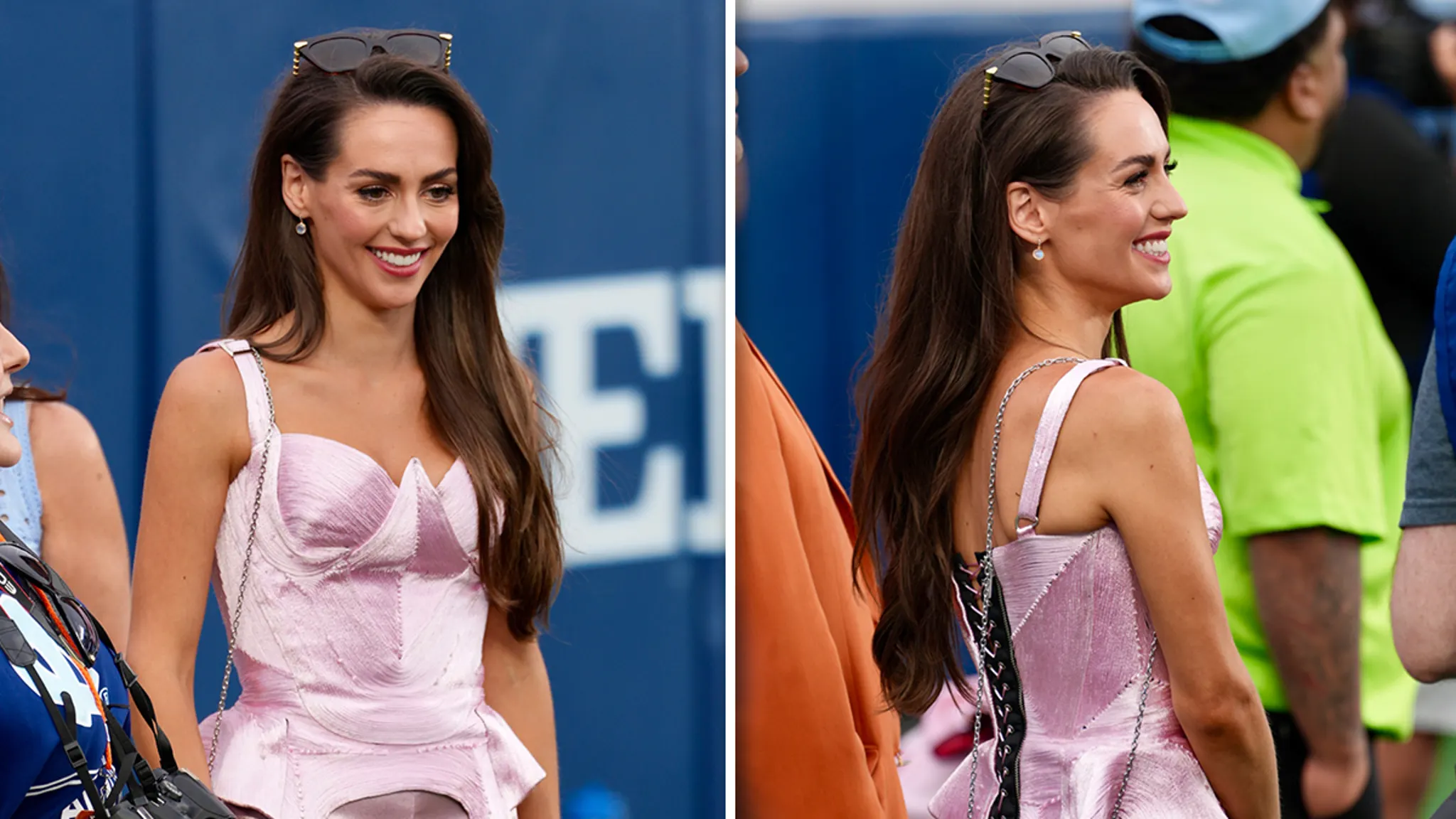 Jordon Hudson Is Pretty In Pink For 'Mean Girls' Day Supporting Bill Belichick At Game