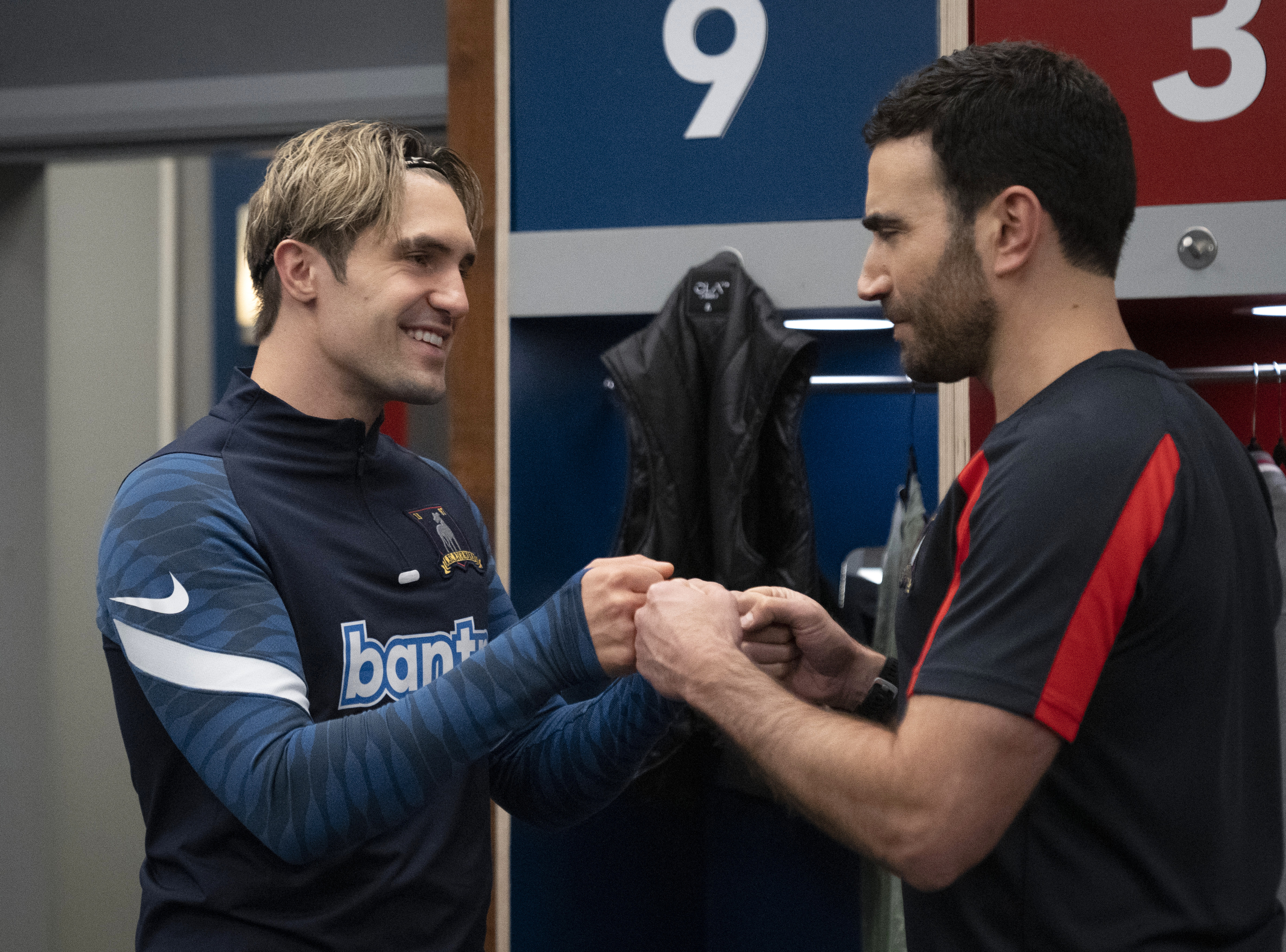 Phil Dunster and Brett Goldstein in a scene from the season three finale of "Ted Lasso."