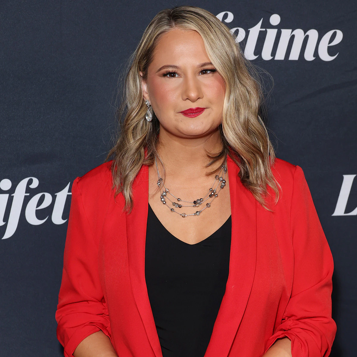 Gypsy Rose Blanchard attending a public event in a dark outfit