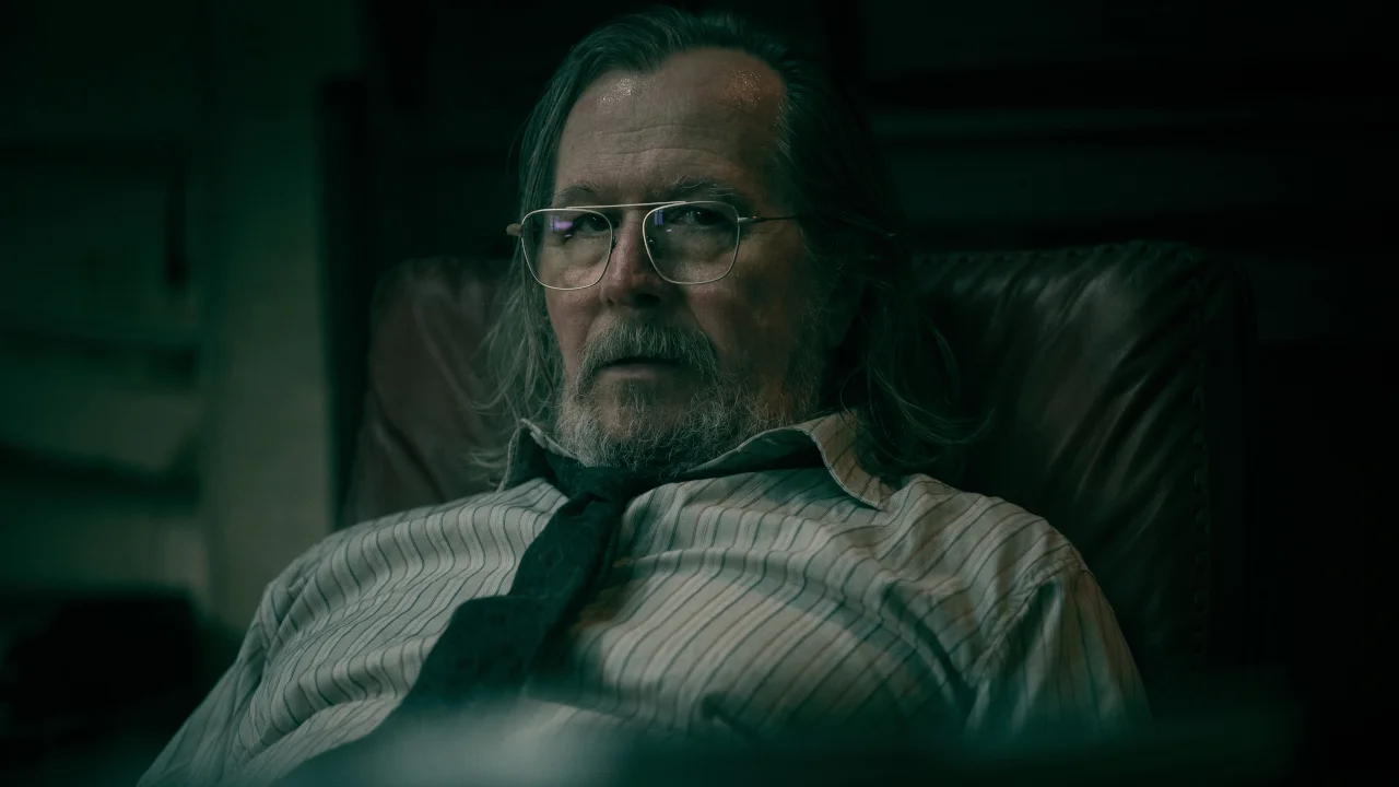 Gary Oldman and Jack Lowden in a scene from Slow Horses