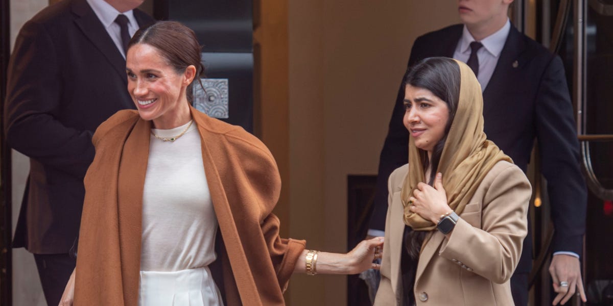 Duchess Meghan Styles Palazzo Pants for a Lunch Date With Malala Yousafzai